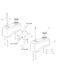 Fuel Tank Assembly Diagram and Parts List for M60-KW (53AB5D8X150-25-HP)(2003 1/2) Cub Cadet Lawn Tractor